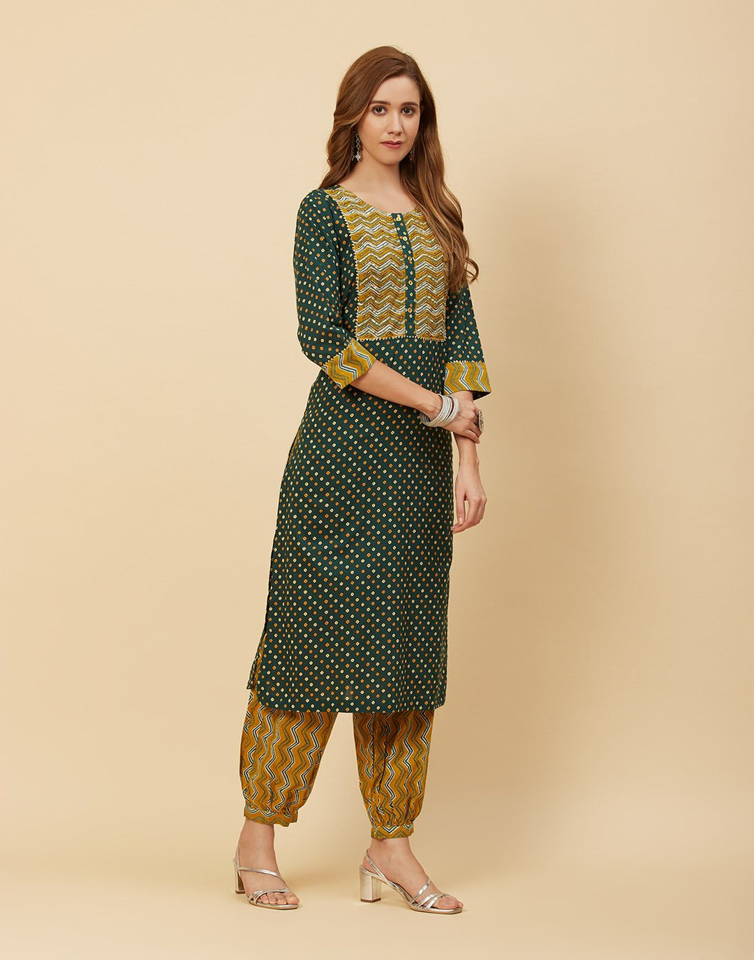 Printed Cotton Kurti With Salwar