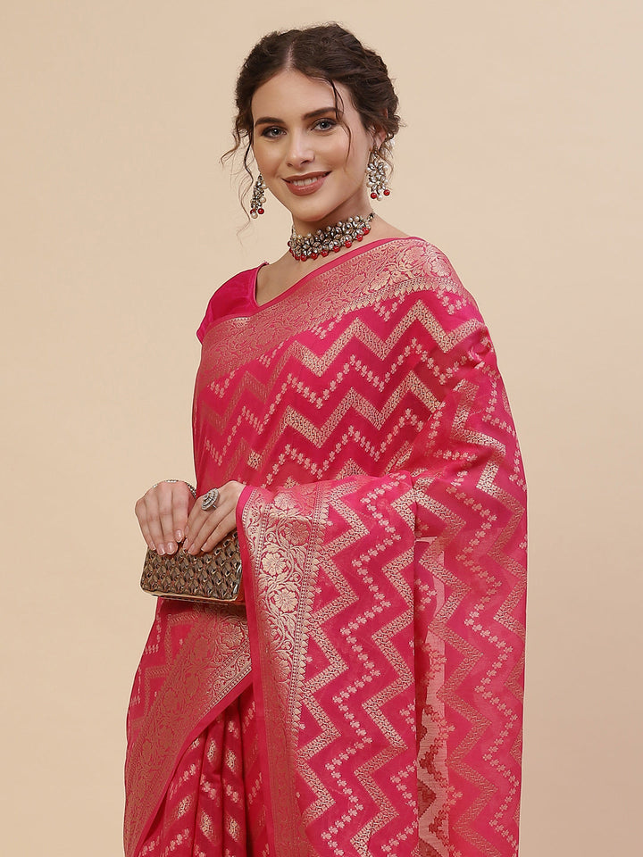Zari Jaal Cotton Woven Saree