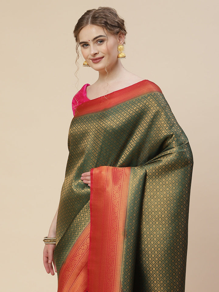 Brocade Zari Jaal Art Handloom Woven Saree