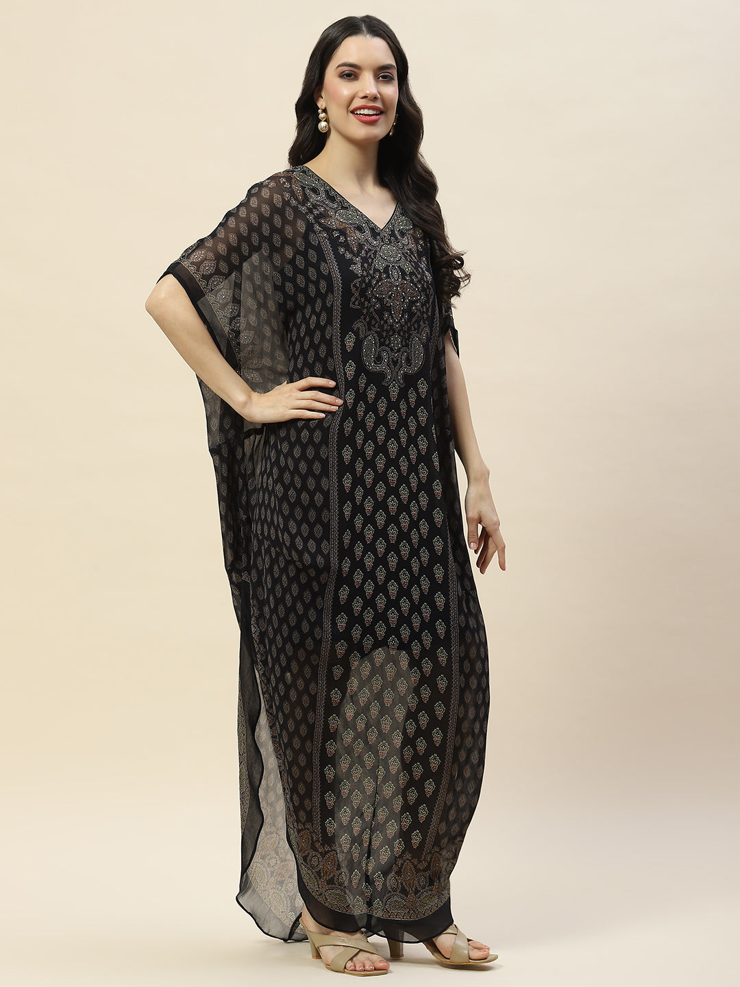 Digital Print Georgette Kaftan Kurta
