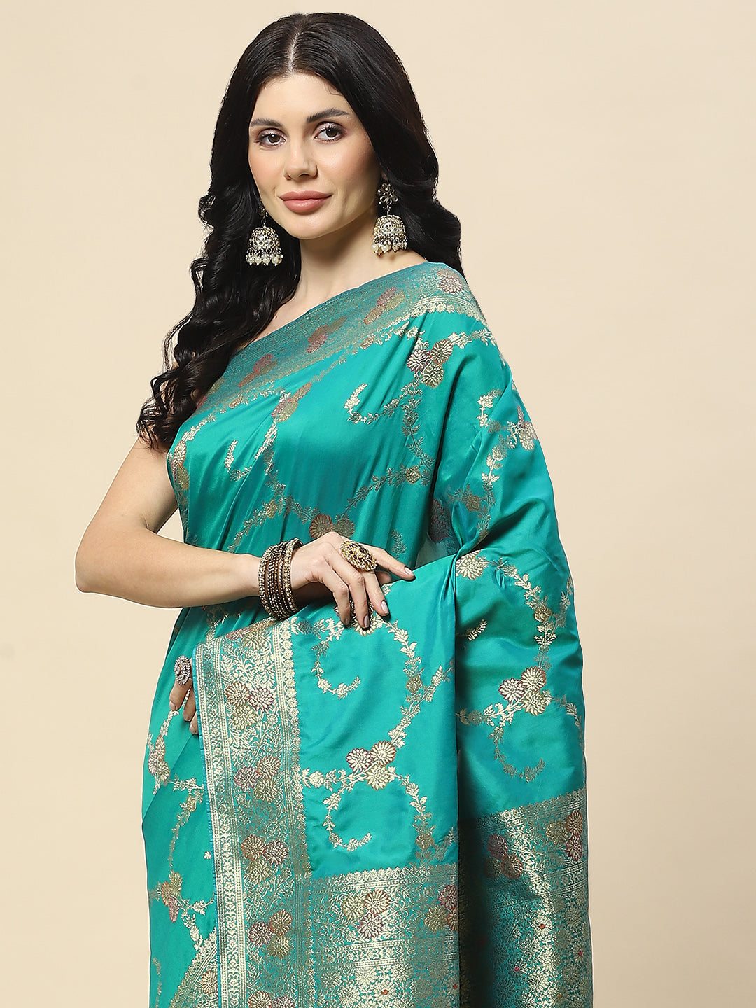 Zari Jaal Woven Art Silk Banarsi Saree
