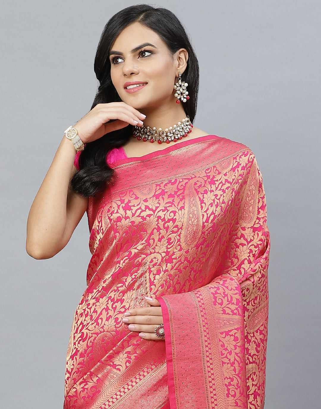 Art handloom Woven Embroidery Saree
