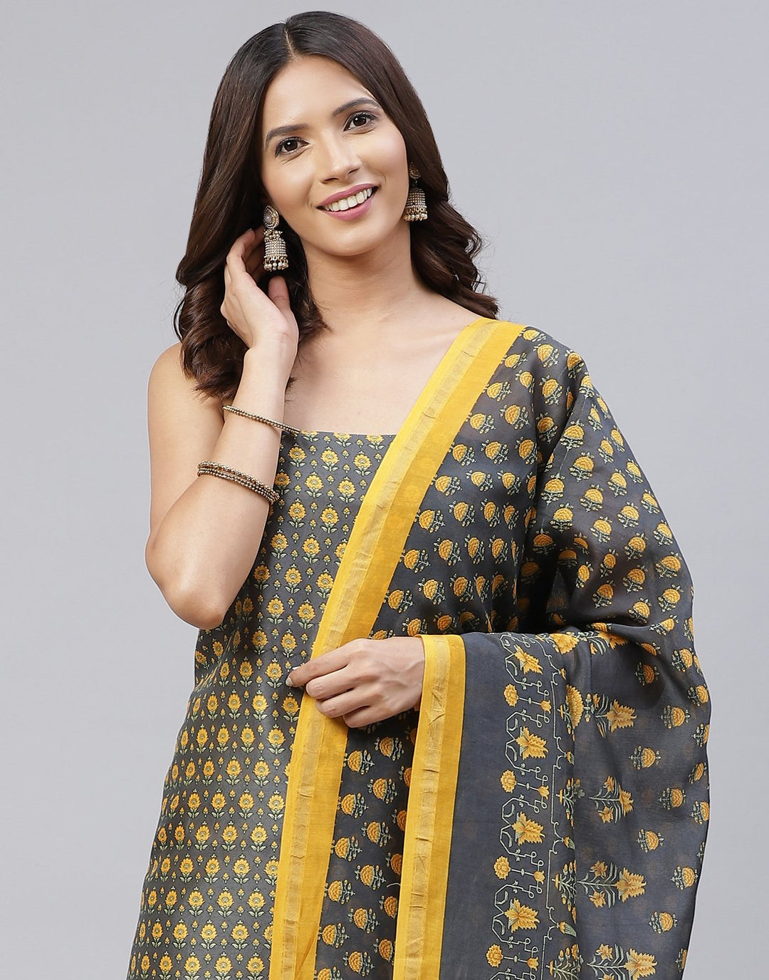 Printed Chanderi Suit Piece