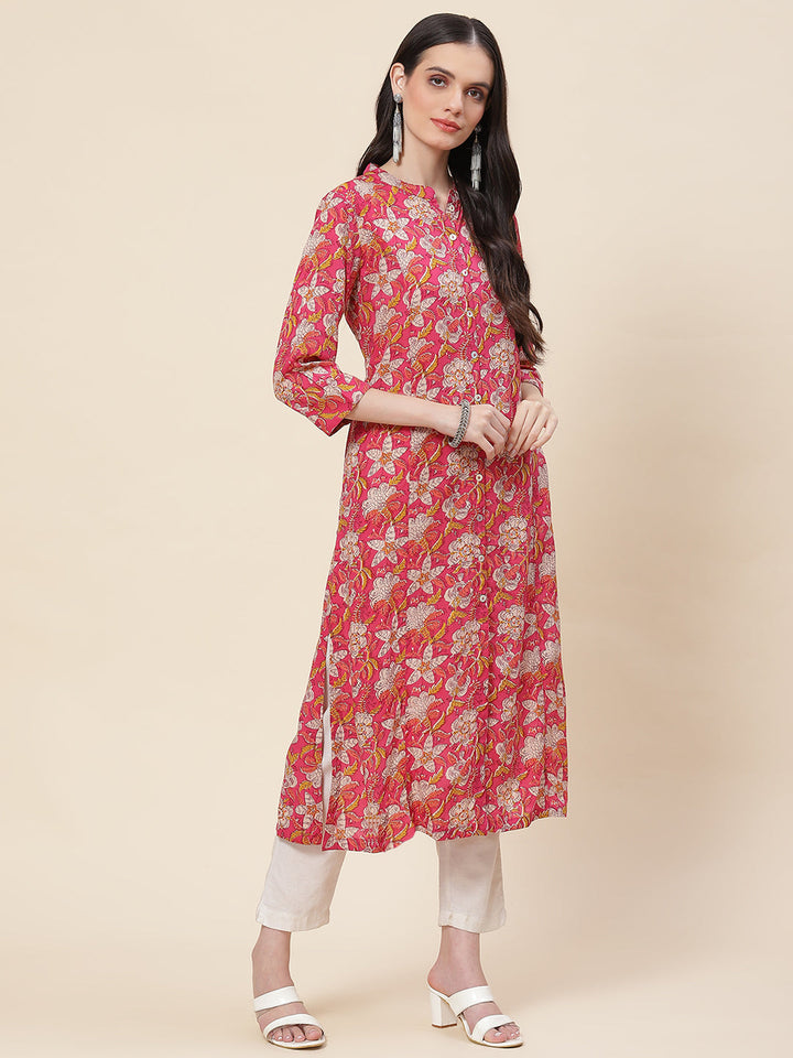 Floral Printed Cotton Kurta