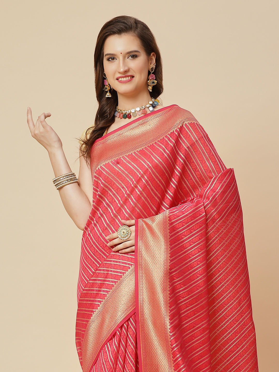 Zari Jaal Cotton Woven Saree