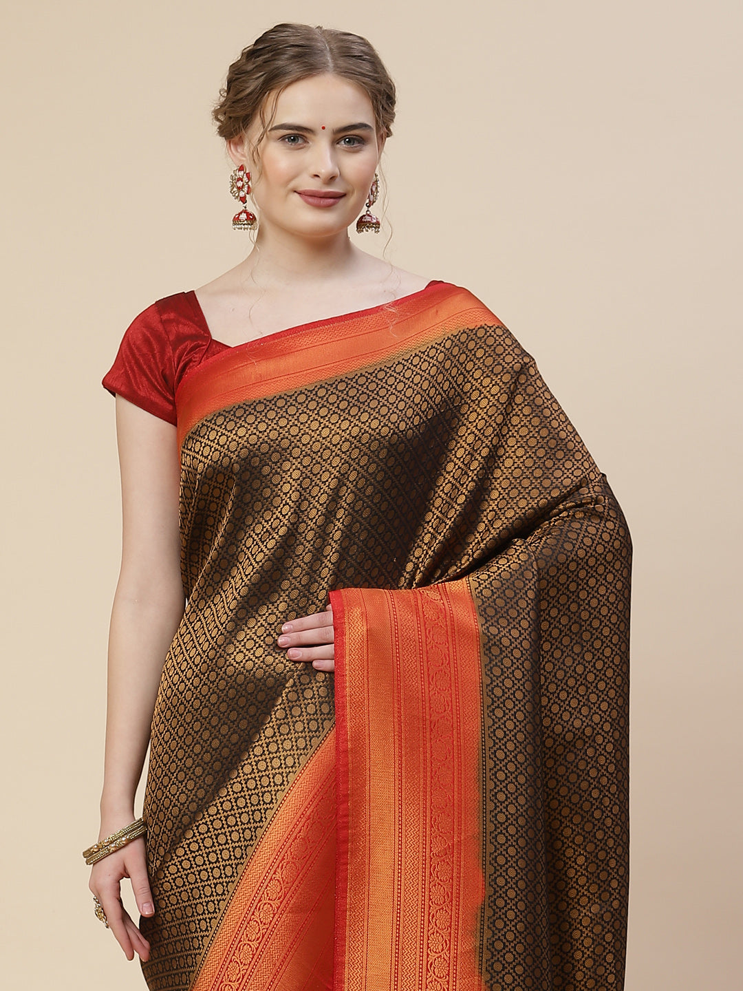 Brocade Zari Jaal Art Handloom Woven Saree