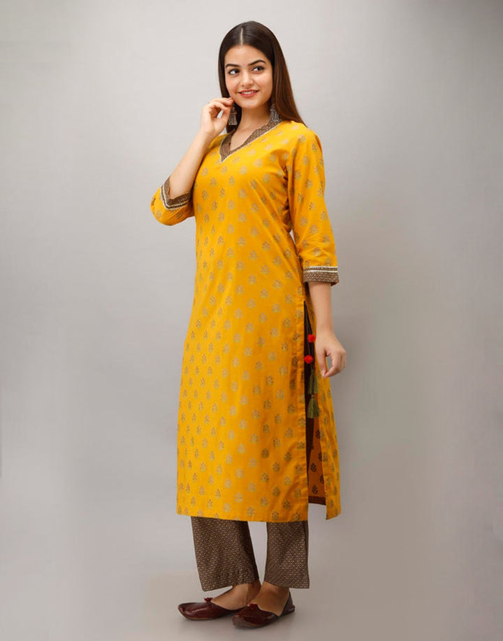 Printed Cotton Kurti With Pant