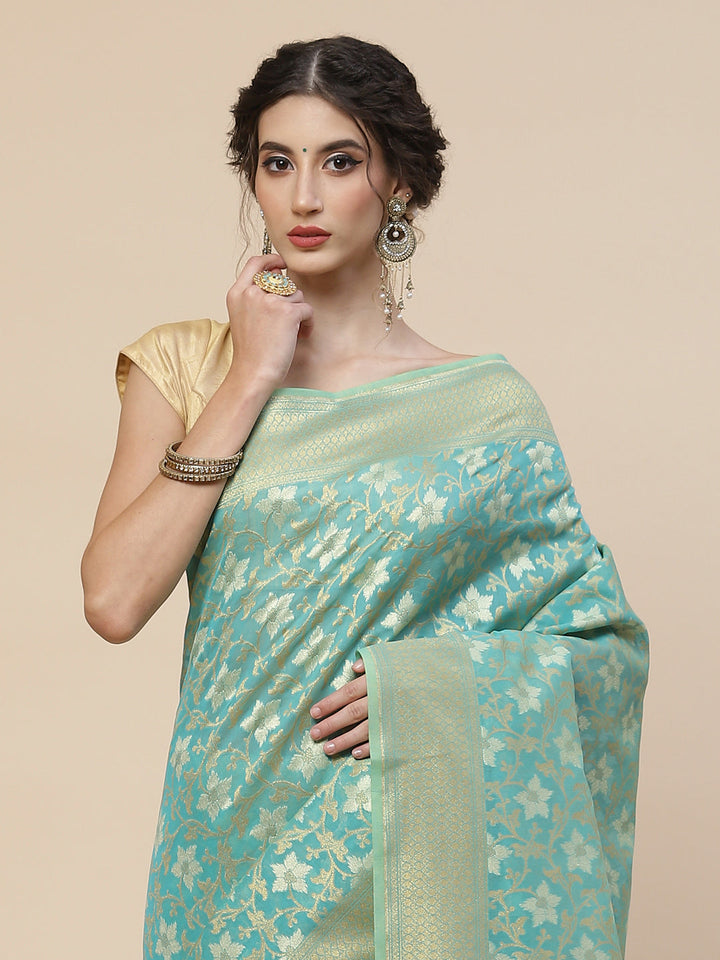 Zari Jaal Cotton Woven Saree