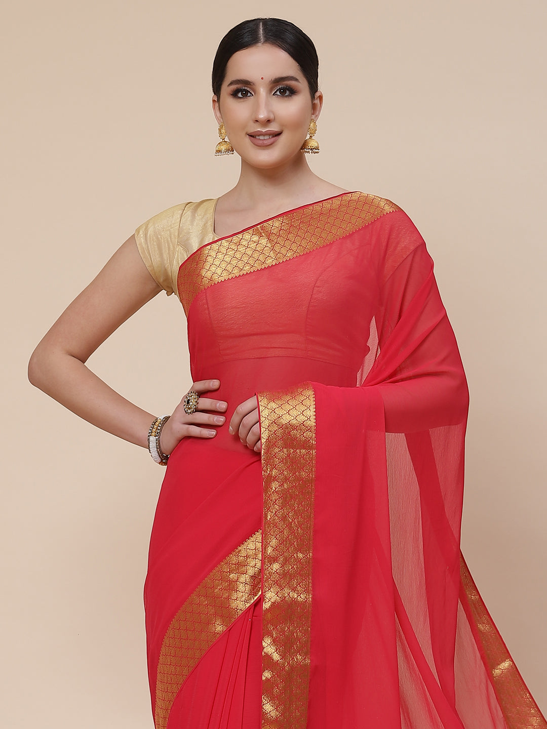 Chiffon Plain Saree