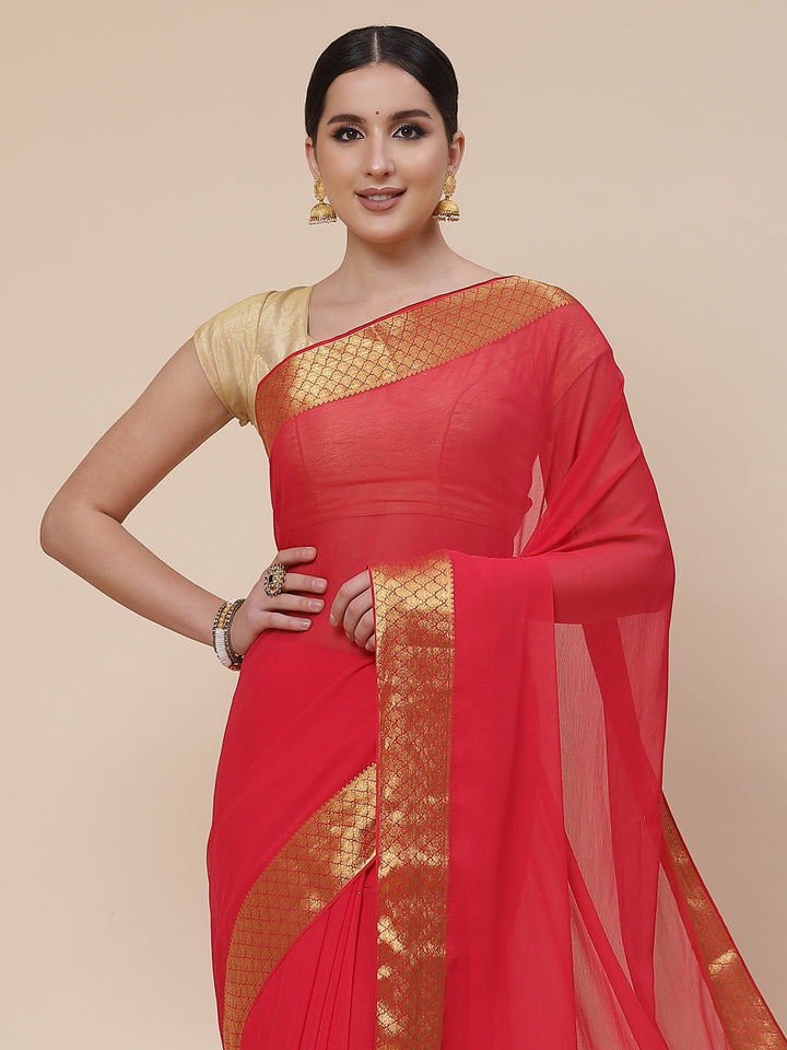 Chiffon Plain Saree