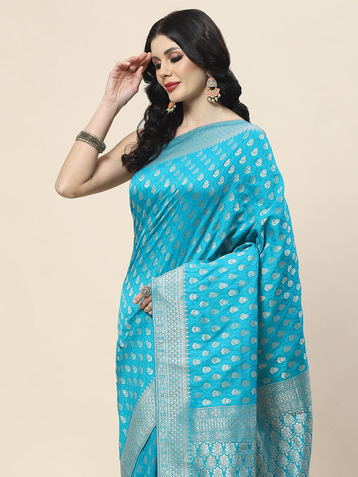 Zari Booti Woven Art Silk Banarsi Saree