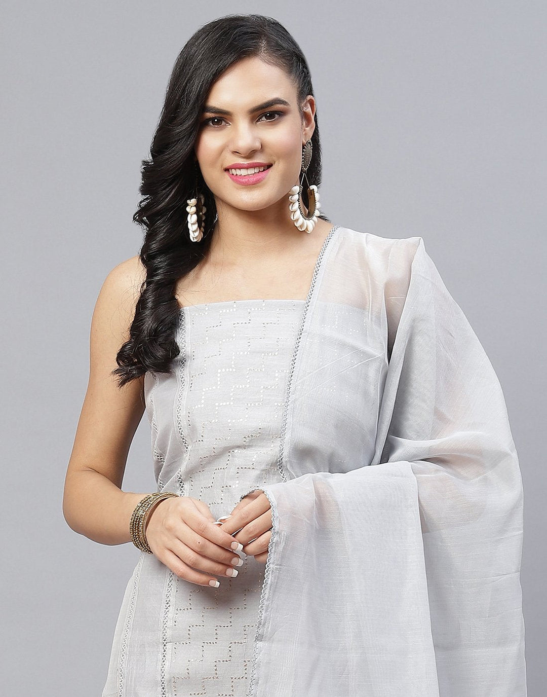 Chanderi Embroidered Suit Piece