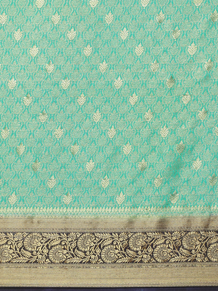 Brocade Zari Booti Art Handloom Woven Saree