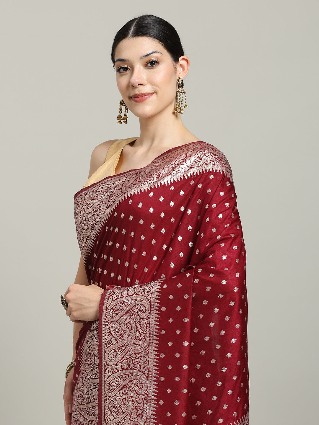 Zari Jaal Art Silk Woven Saree