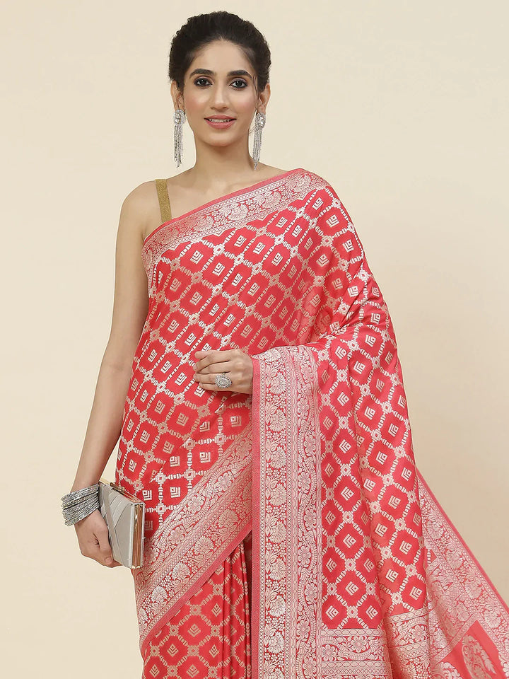 Zari Jaal Crepe Plain Saree