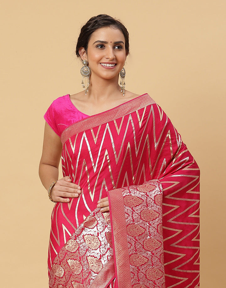 Zari Jaal Banarsi Plain Saree