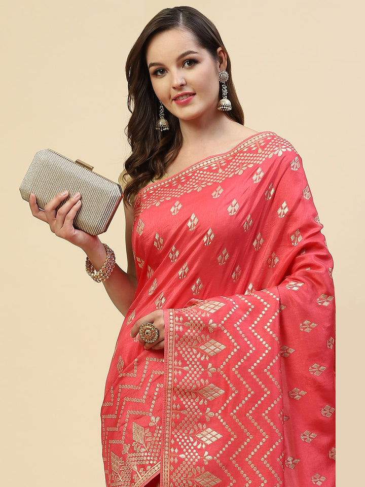 Zari Border Booti Handloom Woven Saree