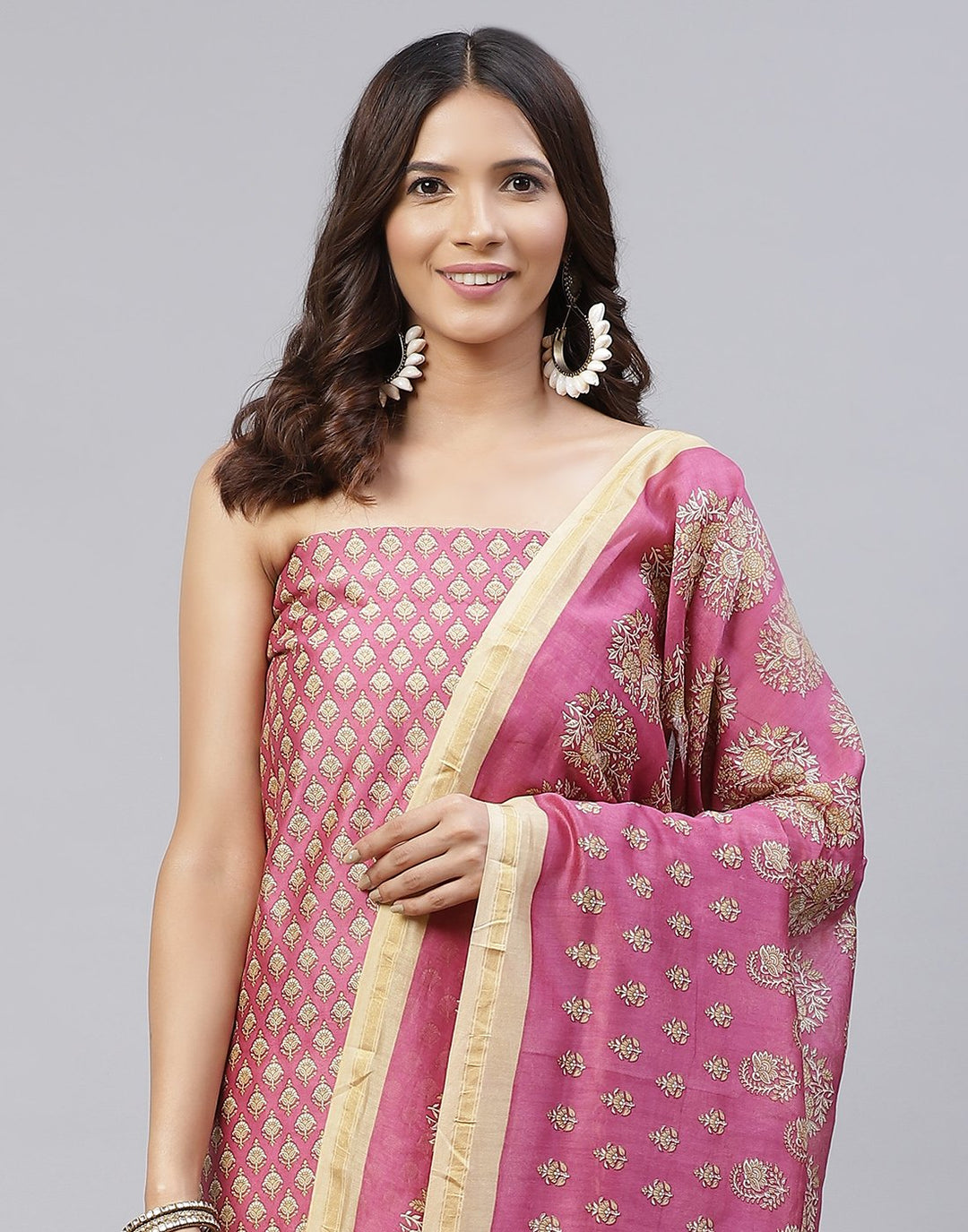 Fine Chanderi Printed Suit Piece