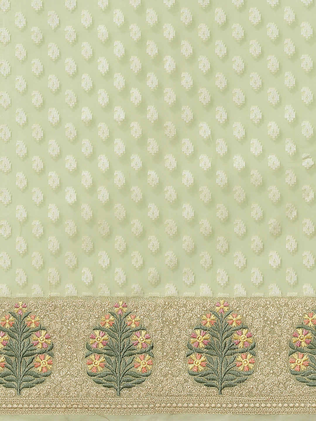 Resham Border Cotton Embroidered Saree