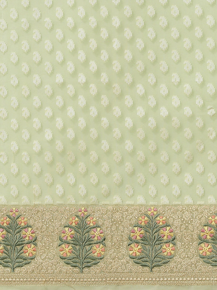 Resham Border Cotton Embroidered Saree