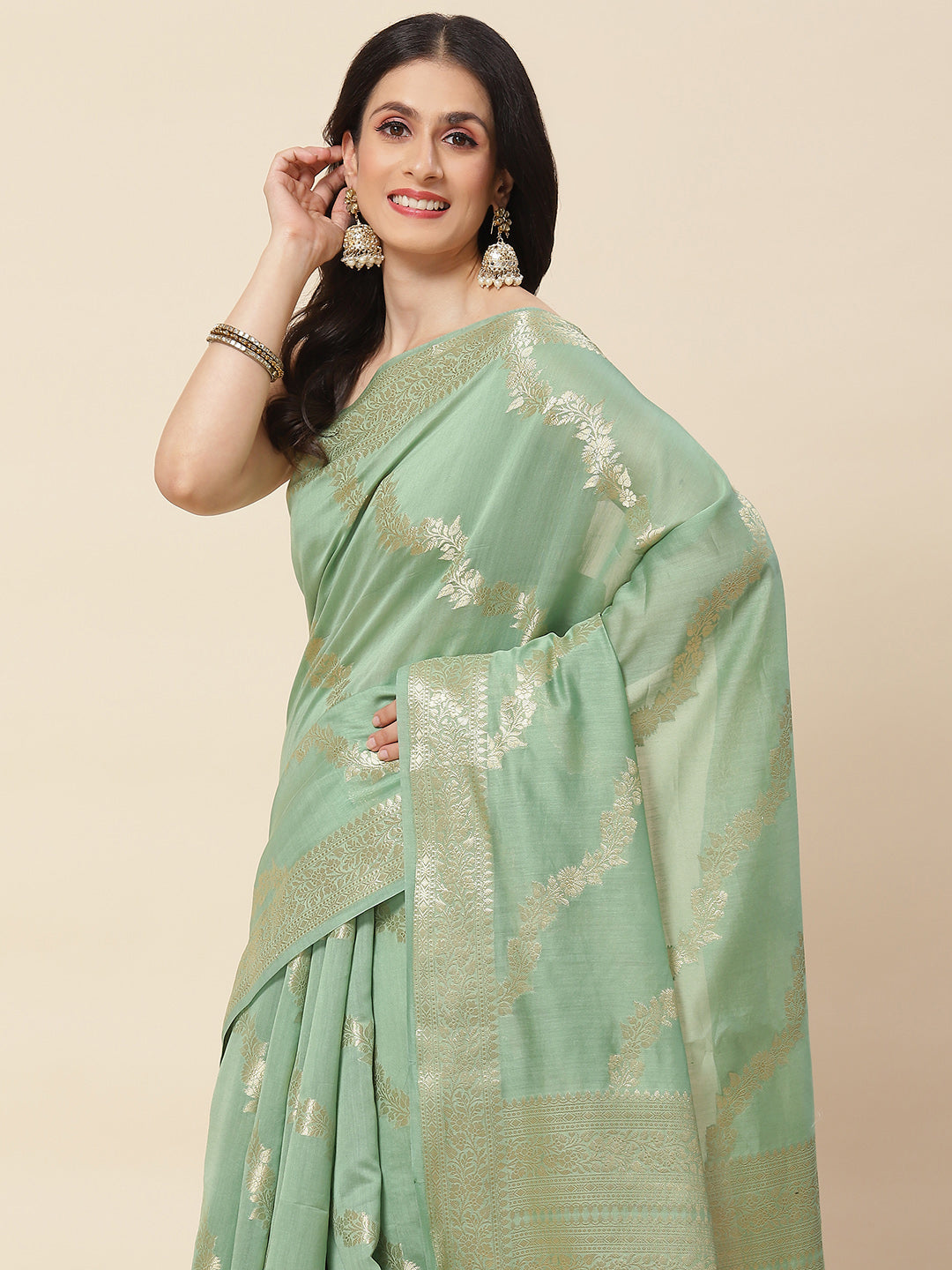 Zari Jaal Woven Cotton Saree