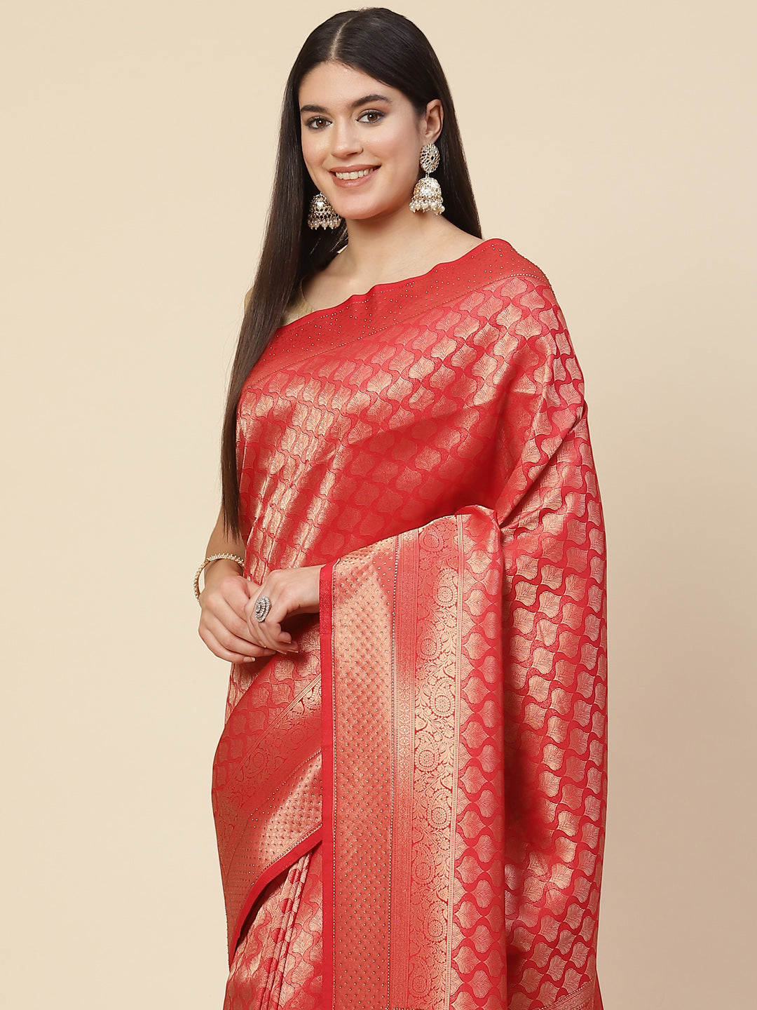 Stone Booti Handloom Woven Saree