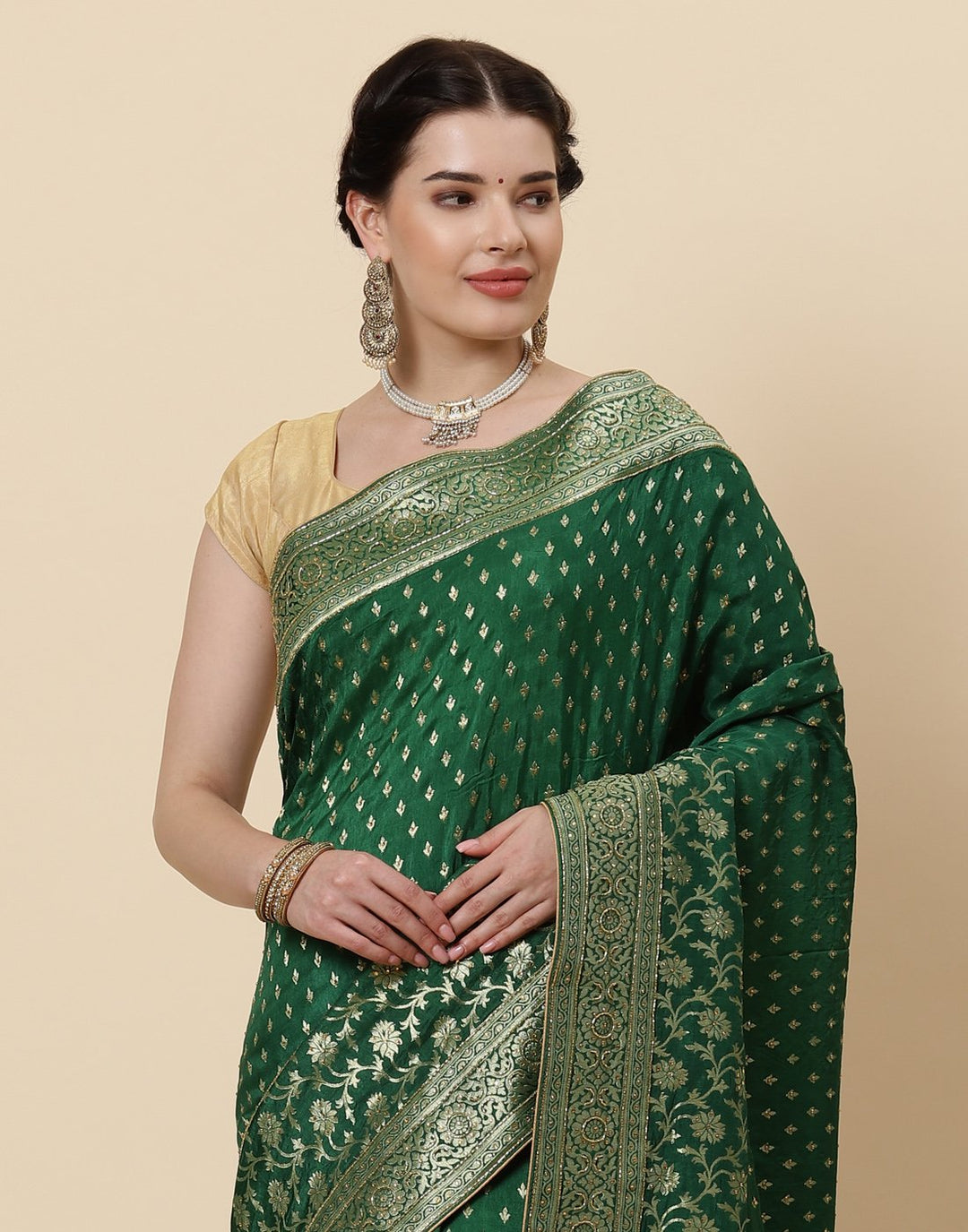 Woven Embroidered Banarasi Saree