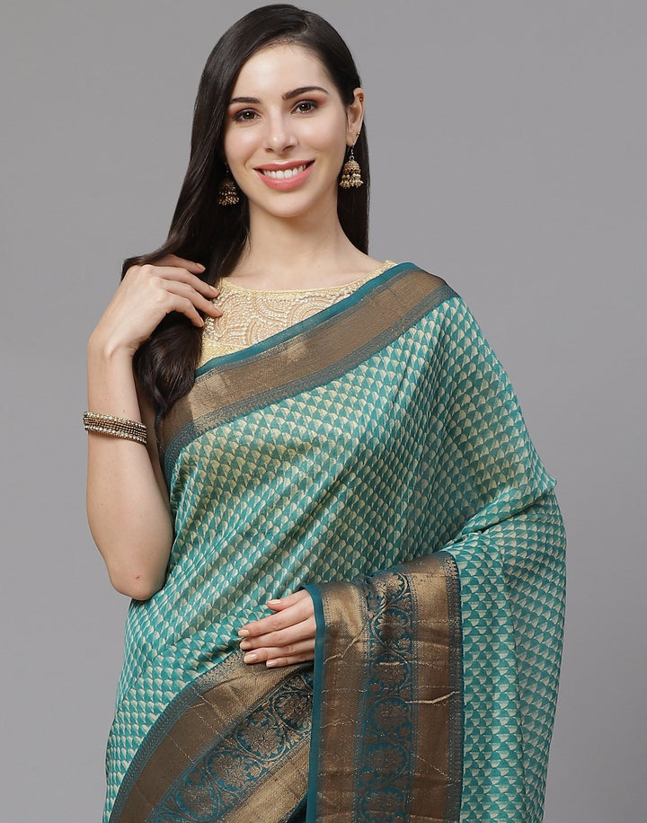 Cotton Printed Saree With Zari Border