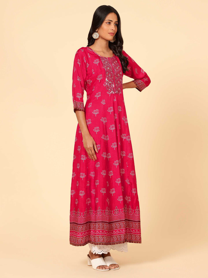 Floral Printed Handloom Kurta