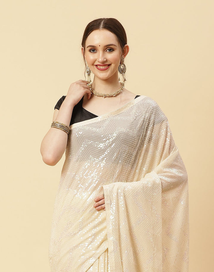 Sequence Embroidered Art Georgette Saree