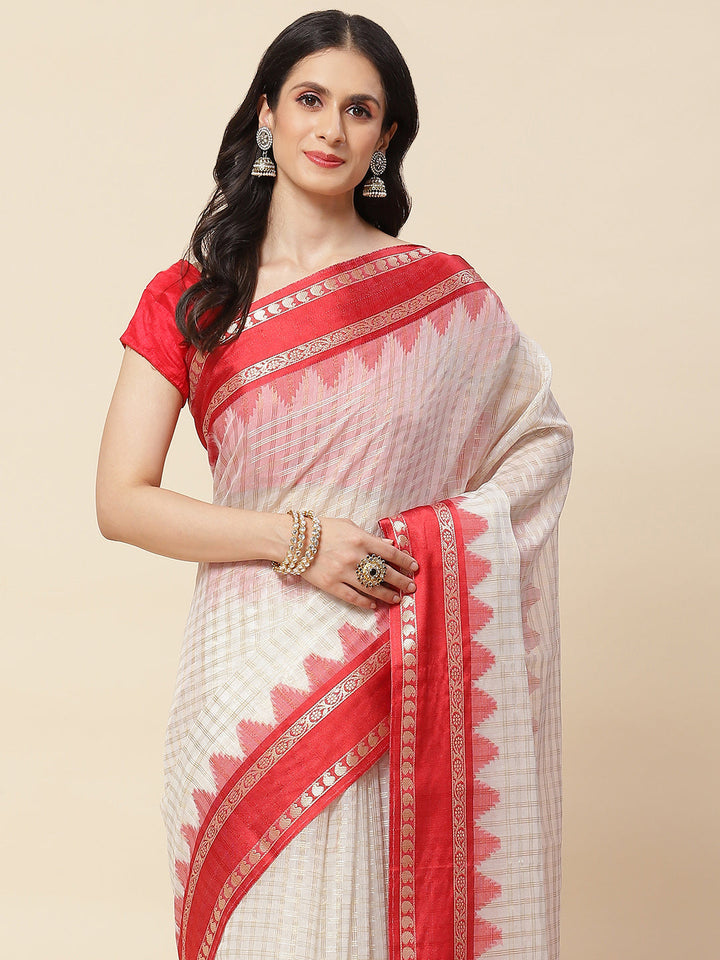 Plain Woven Cotton Saree