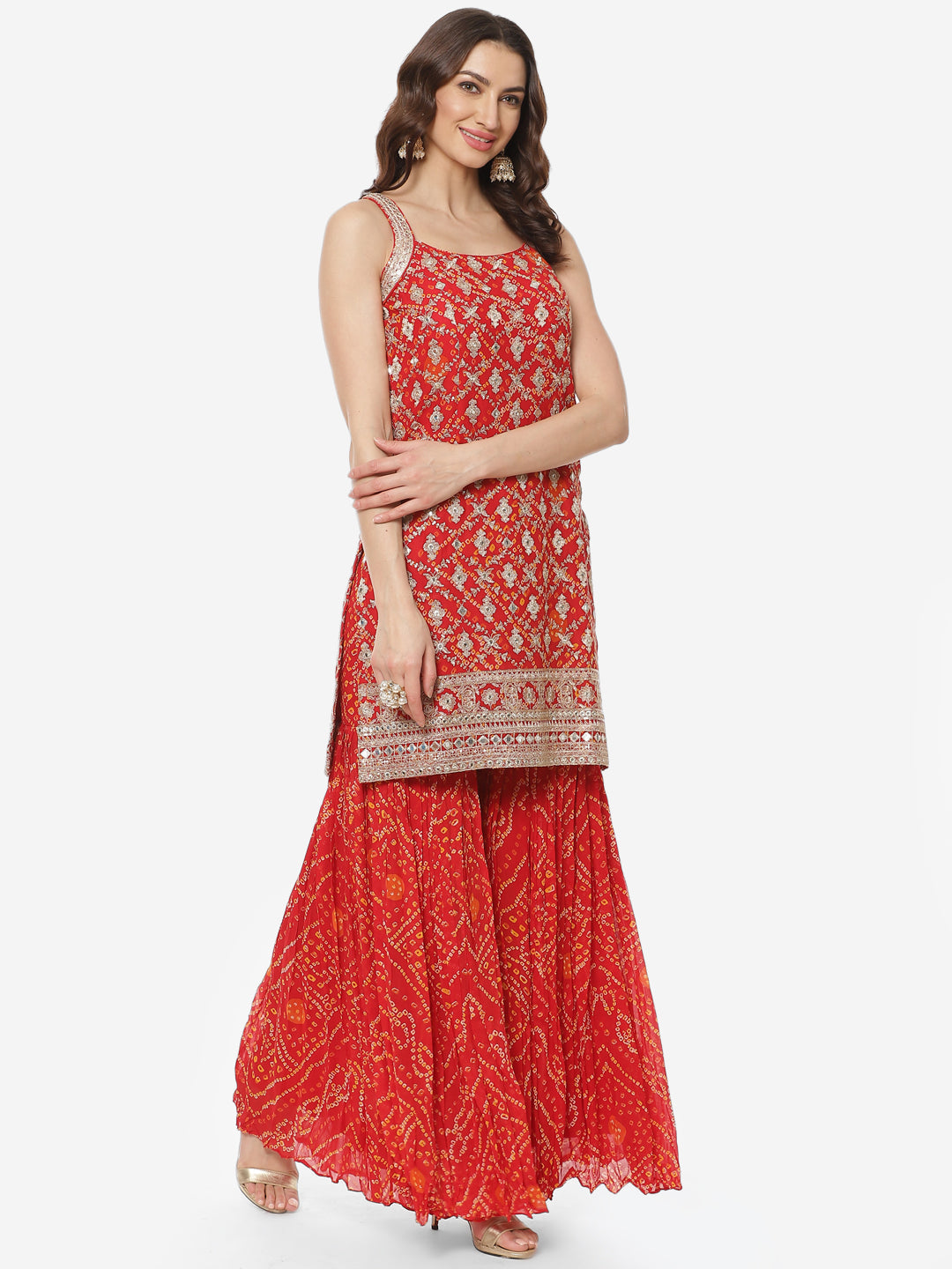 Bandhez Printed Georgette Stitched Salwar Kameez With Net Dupatta
