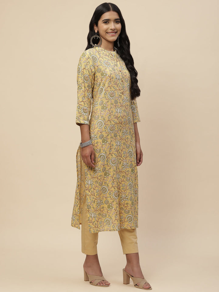 Floral Printed Cotton Kurta