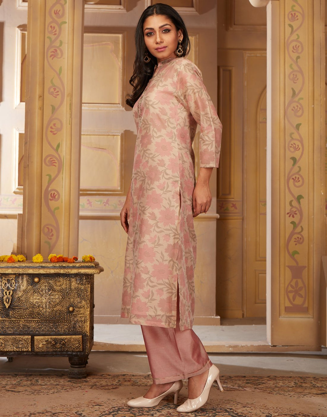 Cotton Chanderi Kurta with Plazzo