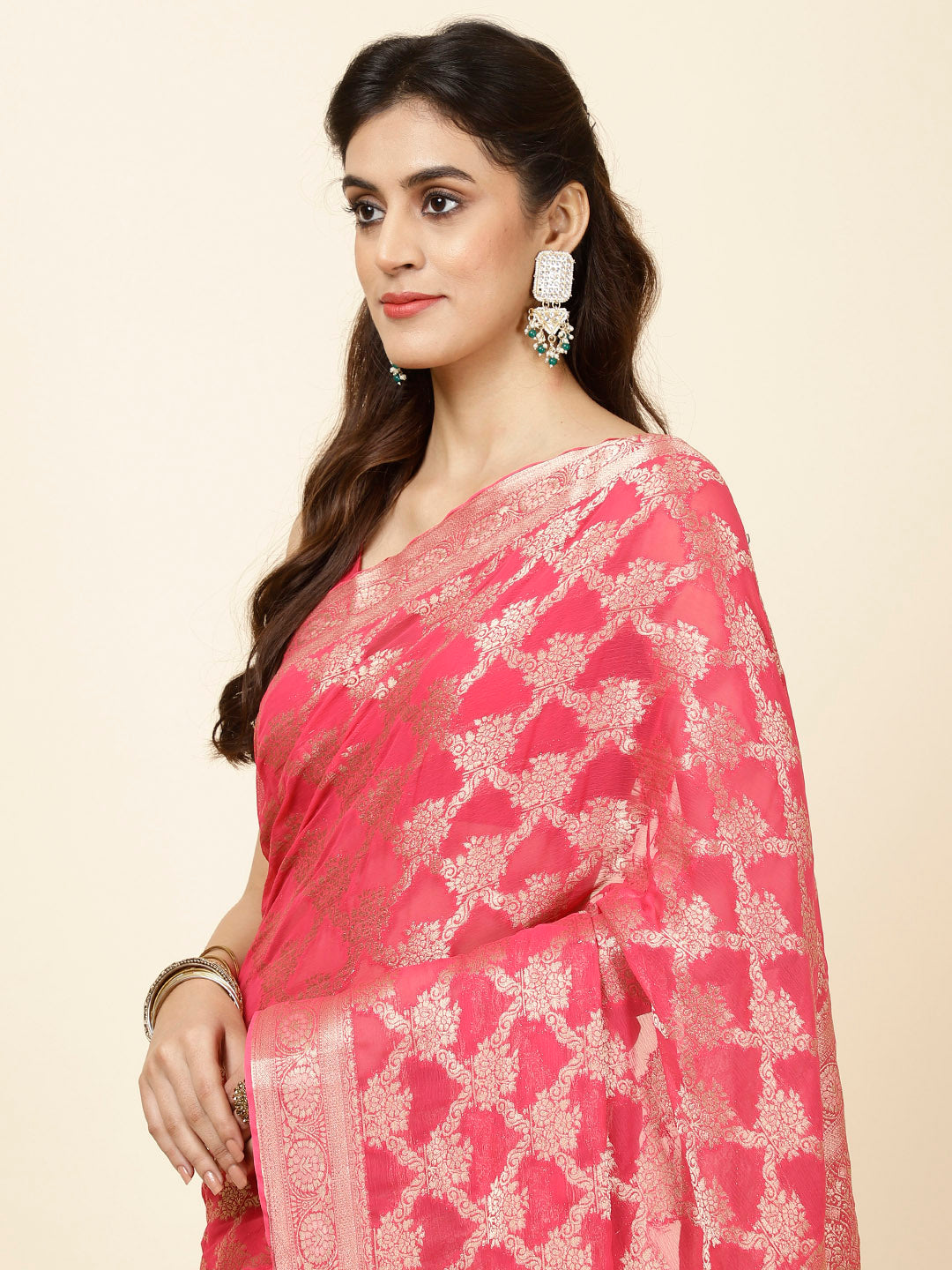 Zari Jaal Woven Chiffon Saree