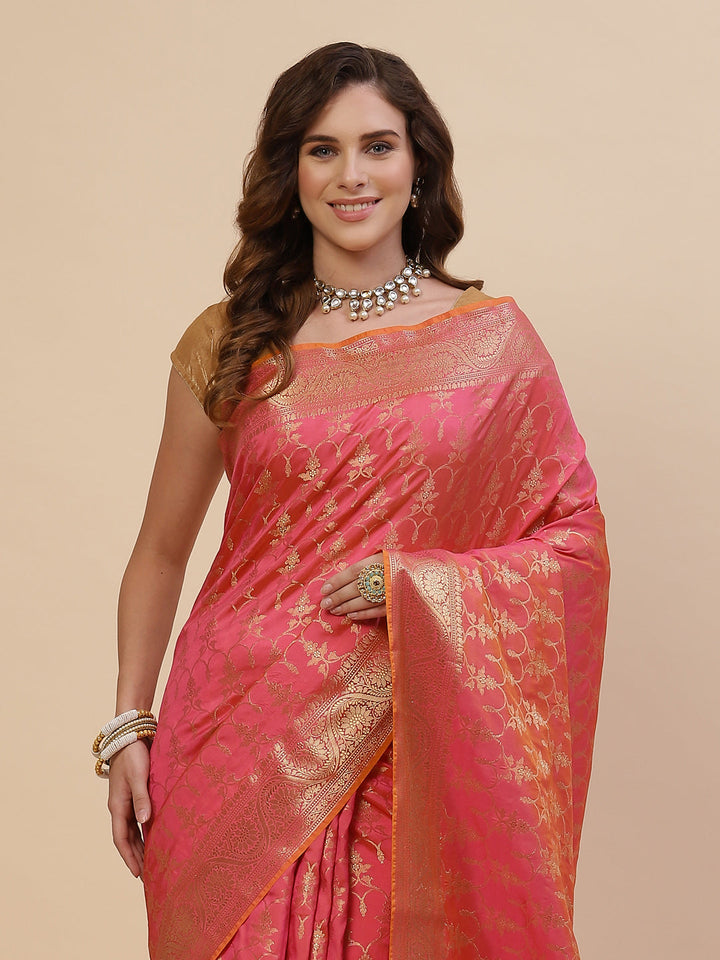 Zari Jaal Banarasi Woven Saree