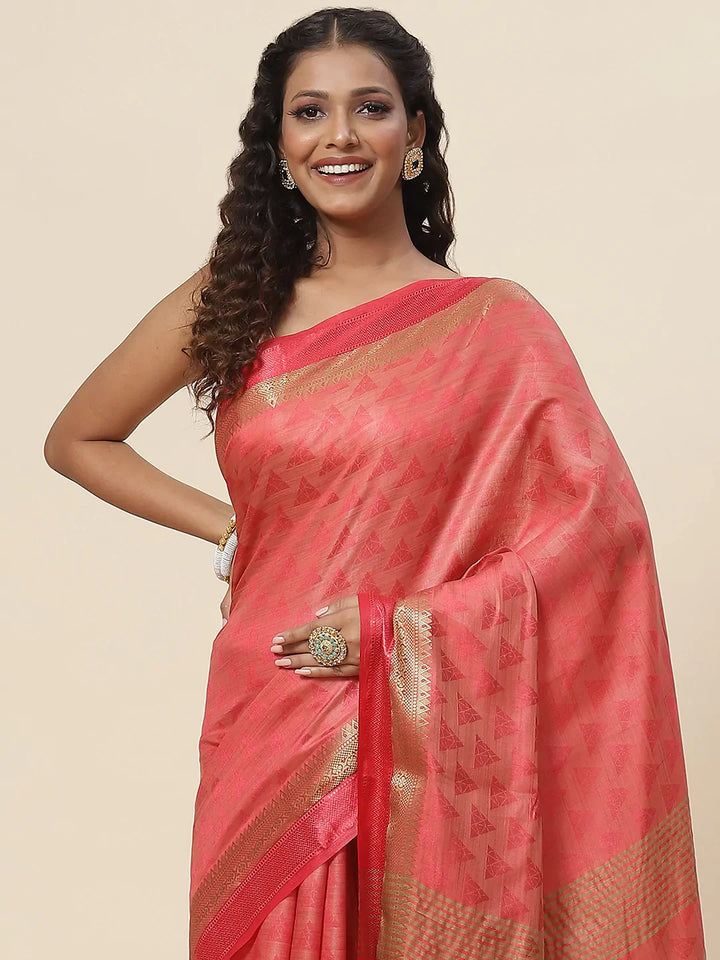 Plain Zari Border Handloom Woven Saree