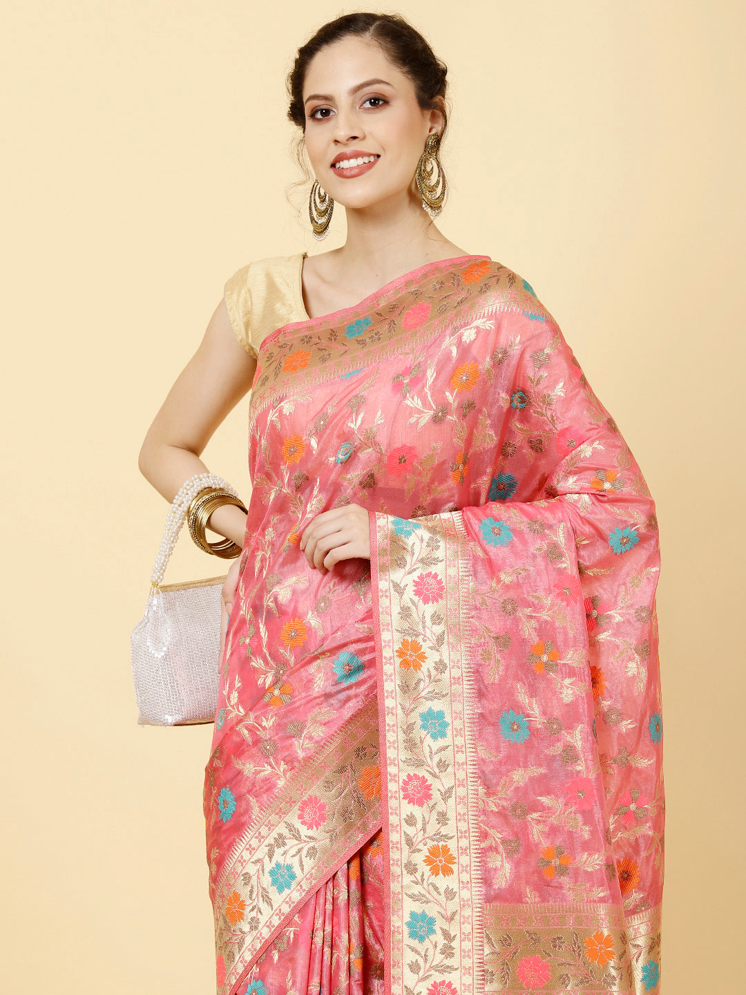 Zari Jaal Woven Organza Saree