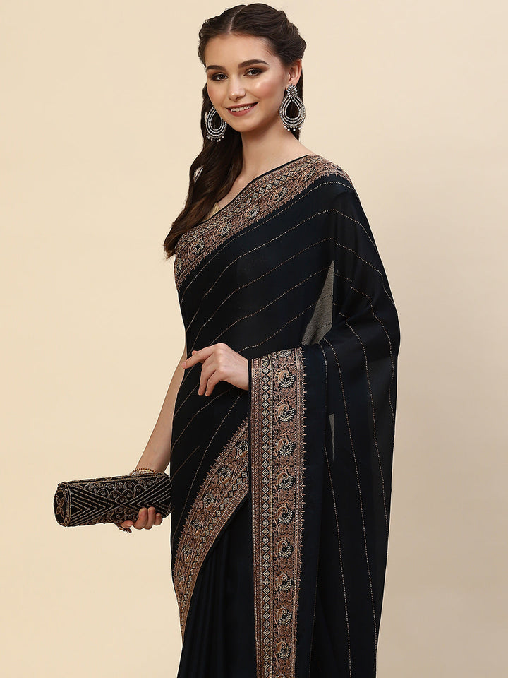 Swarovski Embroidered Georgette Saree