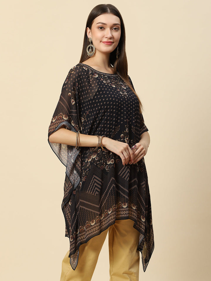 Digital Printed Georgette Kaftan Kurta