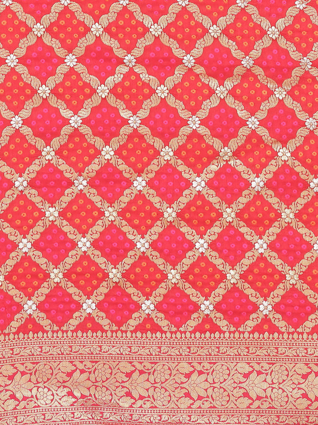 Banarasi Art rani red Handloom
