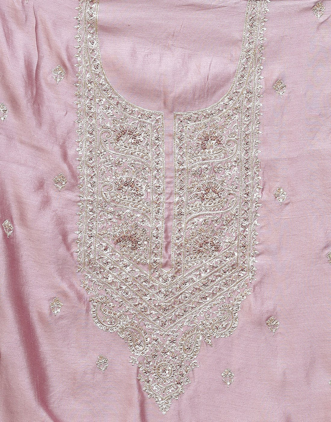 Embroidered Handloom Dupion Suit Piece