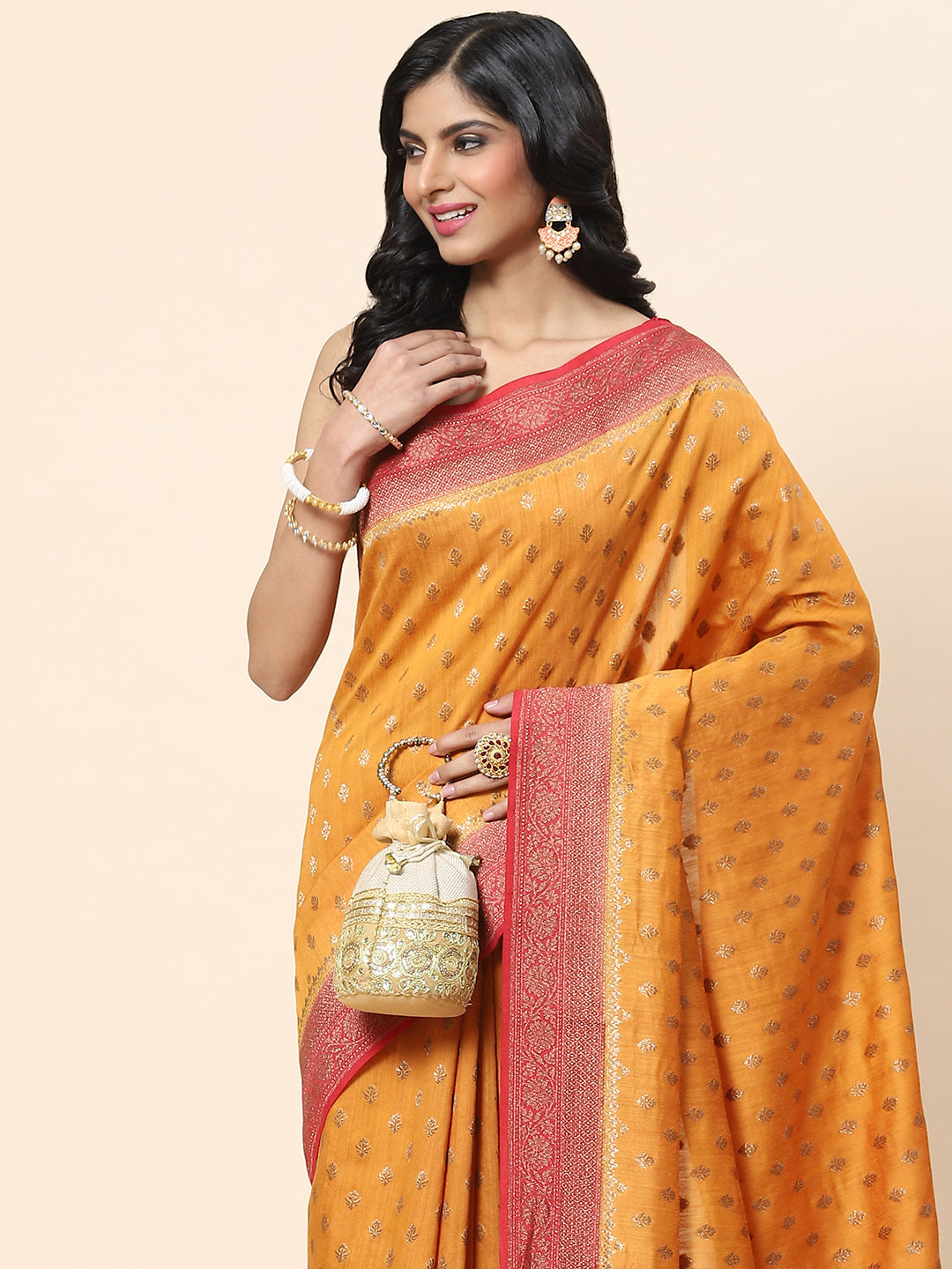 Antique Booti Banarasi Woven Saree