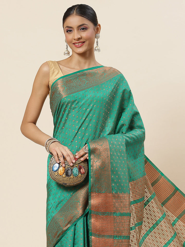 Zari Booti Woven Handloom Saree