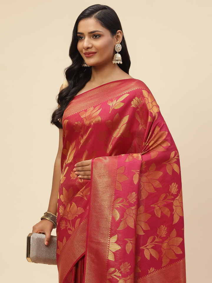 Brocade Zari Jaal Handloom Woven Saree