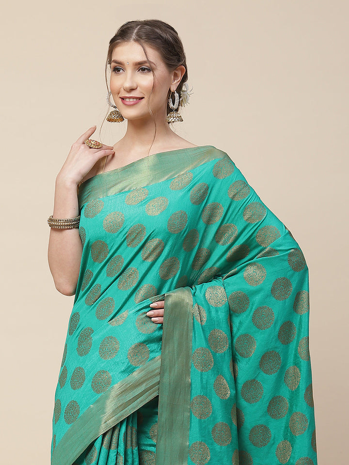 Ethnic Motifs Art Handloom Woven Saree