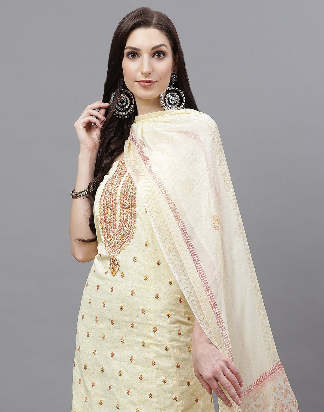 Cotton Printed Embroidered Suit piece