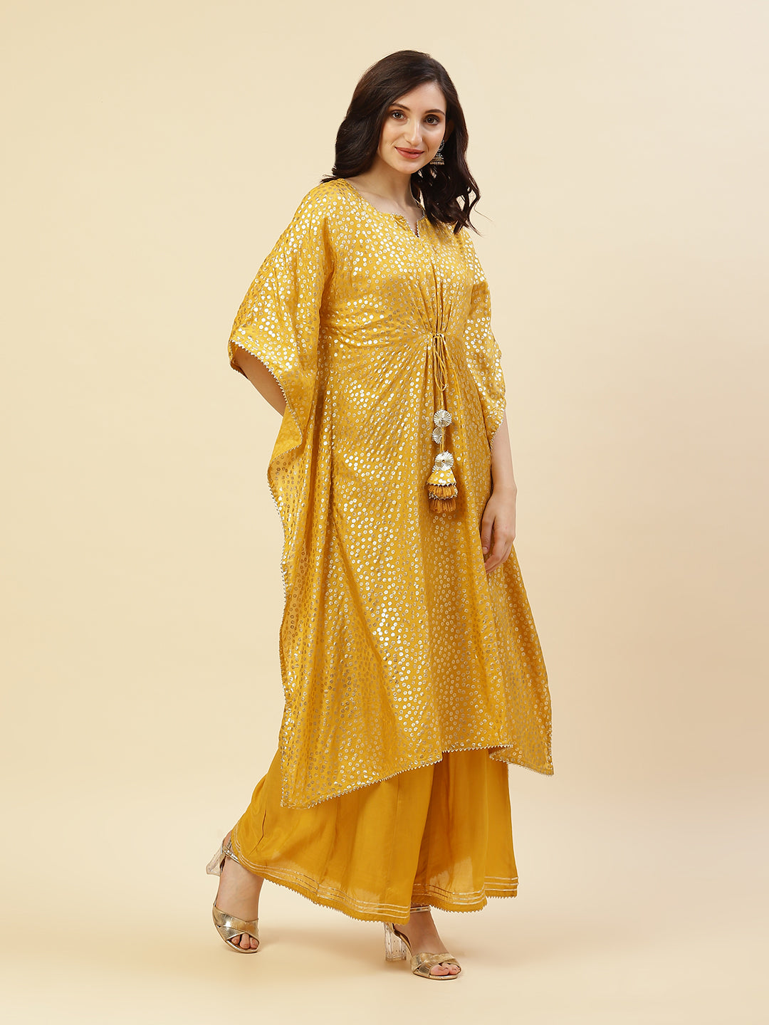 Foil Printed Cotton Muslin Kaftan