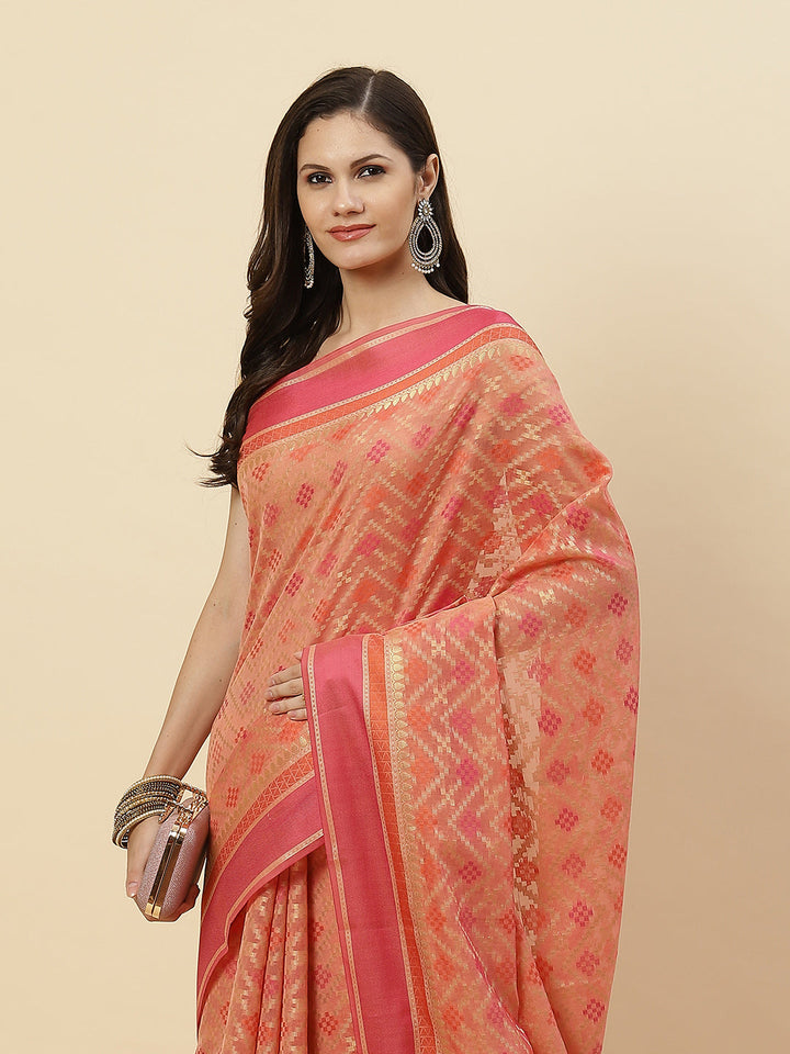Zari Jaal Cotton Woven Saree