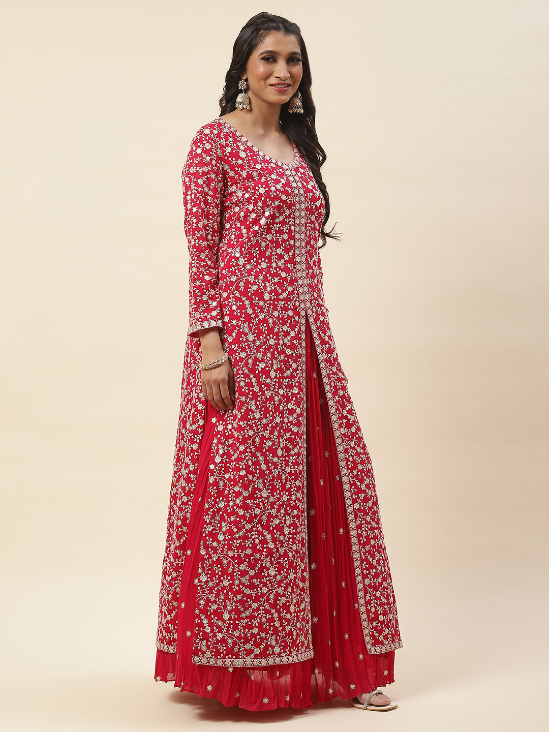 Georgette Kurta With Skirt &amp; Dupatta